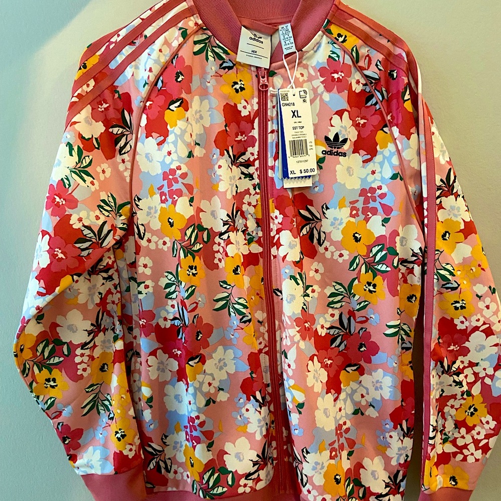 Adidas Girls' Originals Her Studio London Floral Track Jacket In Trace XL